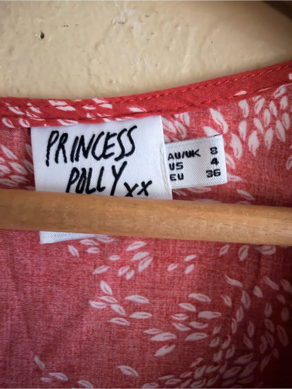Princess Polly Red Printed Wrap Romper with Flutter Sleeves - Picture 3 of 8